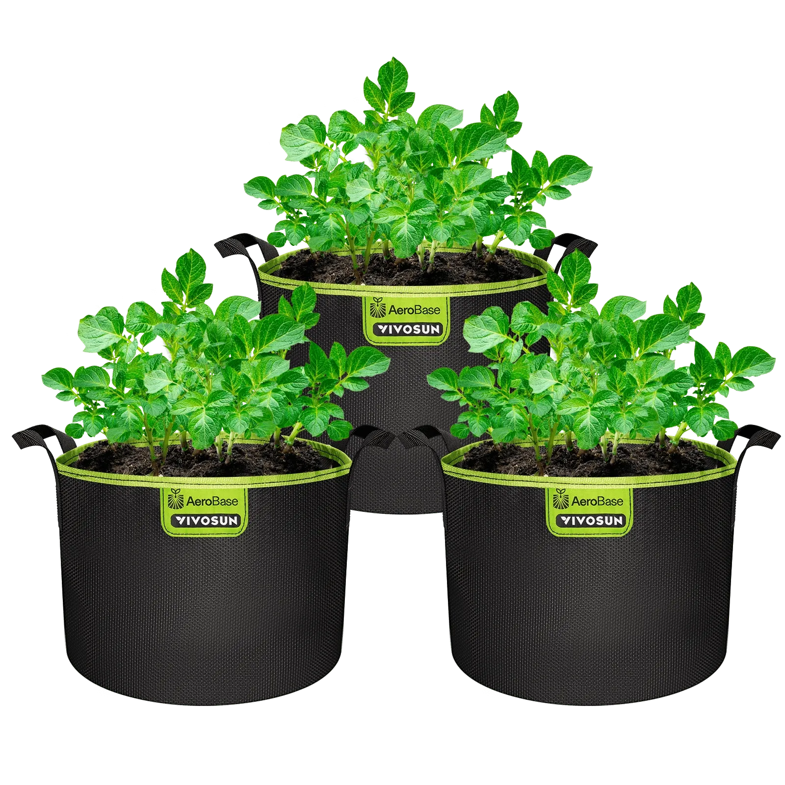 VIVOSUN 5-Pack 3 Gallon Square Grow Bags
